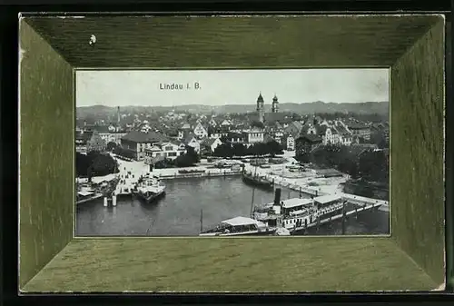 AK Lindau i. B., Ortsansicht aus der Vogelschau