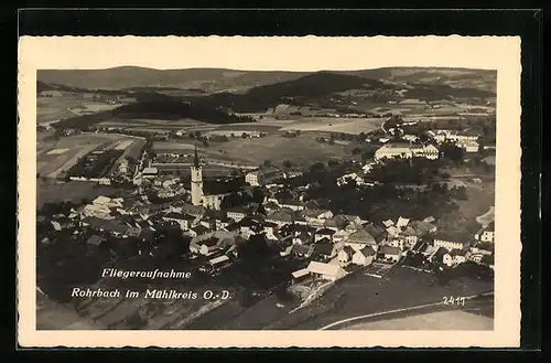 AK Rohrbach im Mühlkreis, Gesamtansicht vom Flugzeug aus