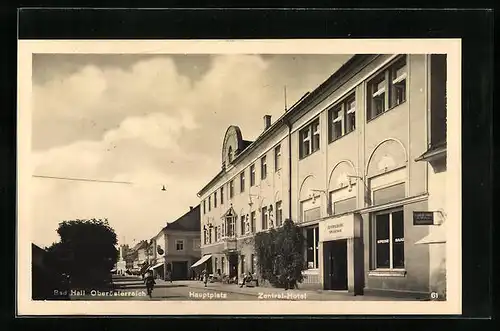 AK Bad Hall, Hauptplatz mit Zentral-Hotel