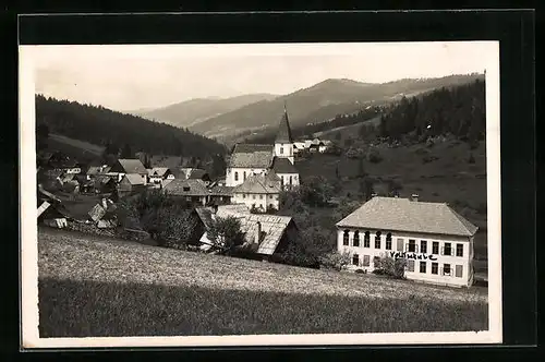 AK Hirschegg, Ortsansicht mit Volksschule
