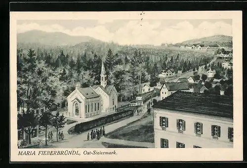 AK Maria Fieberbründl, Ortsansicht aus der Vogelschau