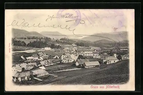 AK Mitterbach, Totalansicht aus der Vogelschau