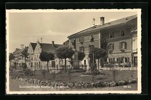 AK Kindberg, Häuserzeile mit Gasthof