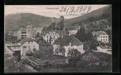 AK Frauenalb, Teilansicht aus der Vogelschau