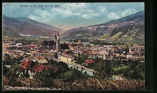 AK Brixen a. E., Panoramaansicht mit Kirche