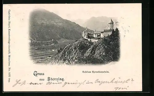 AK Sterzing, Blick zum Schloss Sprechenstein