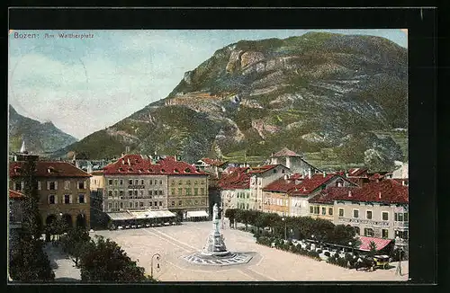 AK Bozen, Ortsansicht mit Walthersplatz