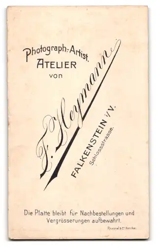 Fotografie F. Heymann, Falkenstein i. V., Bürgerlicher Herr mit Schnurrbart und Brille