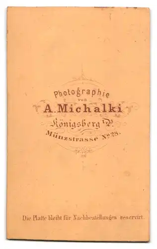 Fotografie A. Michalki, Königsberg, Münzstrasse 28, Bürgerlicher mit Seitenscheitel und langem Rauschebart