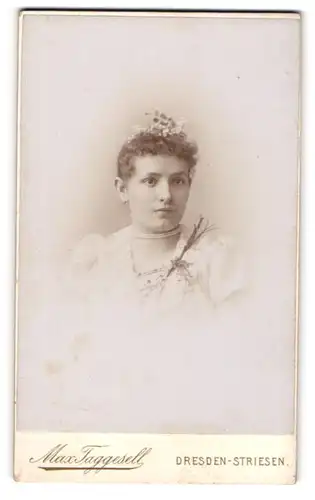 Fotografie Max Taggesell, Dresden-Striesen, Augsburgerstr. 9, Junge Dame mit zurückgebundenem Haar