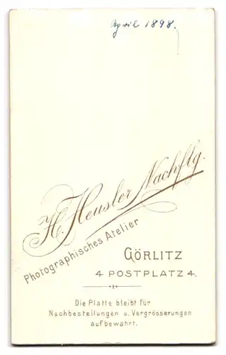 Fotografie H. Heusler Nachflg., Görlitz, Postplatz 4, Junge Dame mit zurückgebundenem Haar