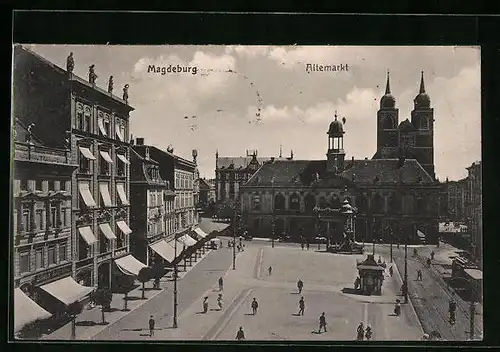 AK Magdeburg, Altemarkt, Ansicht zum Markptlatz