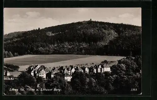 AK Löbau, Sa. Villen u. Löbauer Berg