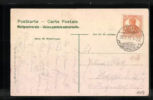 AK Löbau, Ortsansicht mit Blick auf Kirche