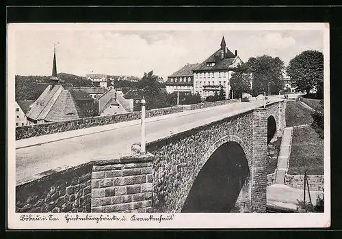 AK Löbau i. S., Hindenburgbrücke und Krankenhaus