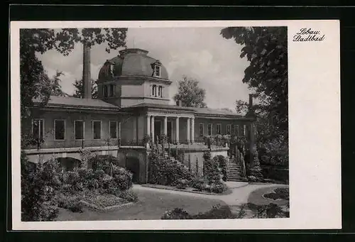AK Löbau i. S., Stadtbad in seitlicher Ansicht