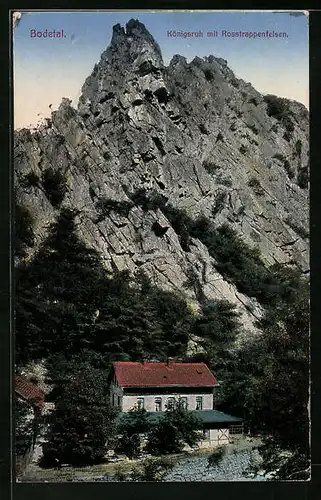 AK Thale, Bodetal, Königsruh mit Rosstrappenfelsen