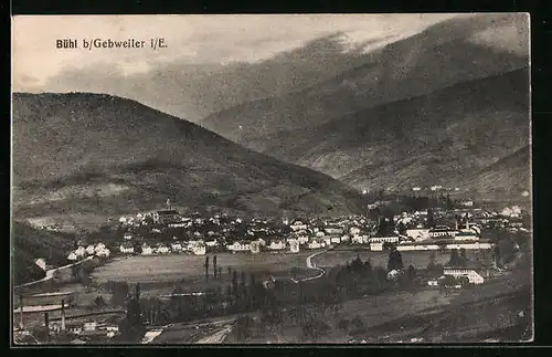 AK Bühl b. Gebweiler, Totalansicht mit Gebirge