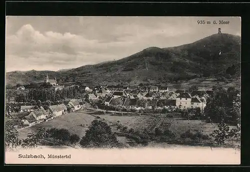 AK Sulzbach /Münstertal, Totalansicht mit Kirche