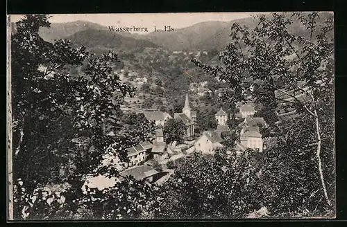 AK Wasserburg, Ortsansicht aus der Vogelschau