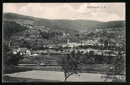 AK Mühlbach, Totalansicht mit Kirche