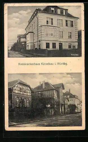 AK Künzelsau, Kreiskrankenhaus, Neubau, Strassenpartie