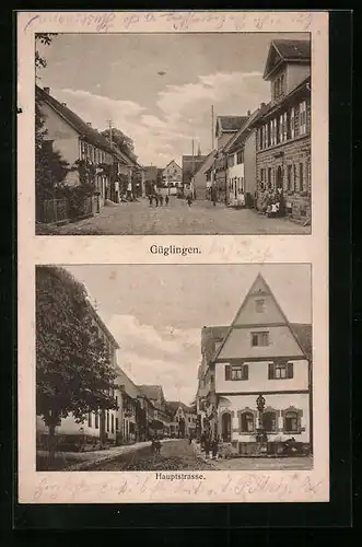 AK Güglingen, Blick in die Hauptstrasse