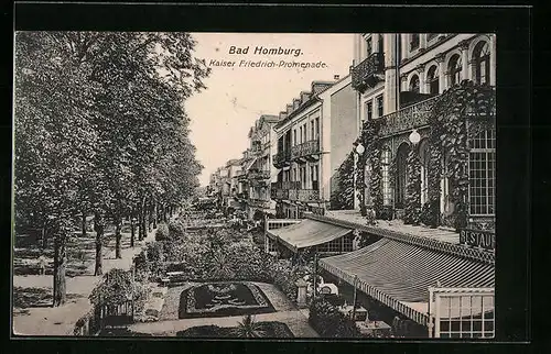 AK Bad Homburg, Kaiser Friedrich-Promenade mit schönen Gärten