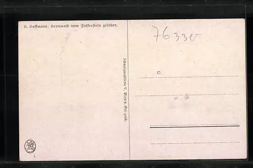 Künstler-AK Herrenalb, Aussicht vom Falkenstein