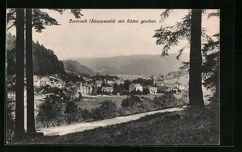 AK Herrenalb, Ortsansicht von Süden