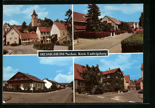 AK Hessigheim /Neckar /Kreis Ludwigsburg, Strassenpartien mit Gebäudeansichten