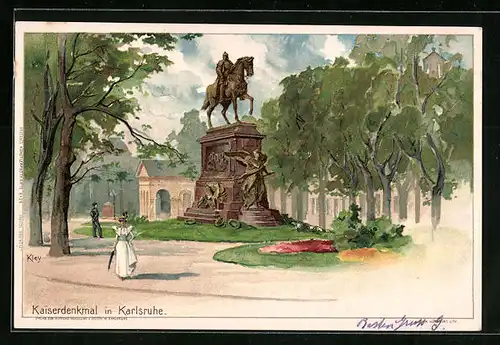 Lithographie Karlsruhe, Kaiserdenkmal