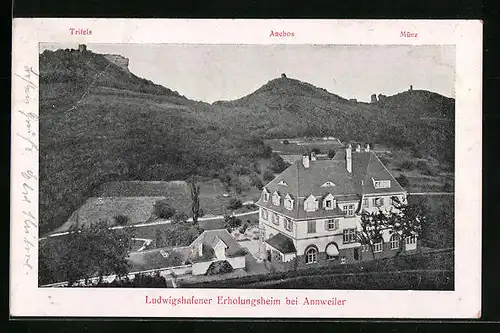 AK Annweiler, Ludwigshafener Erholungsheim aus der Vogelschau