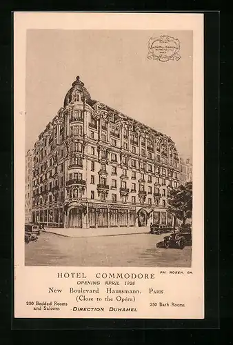 AK Paris, Paris, Hotel Commodore, New Boulevard Haussmann