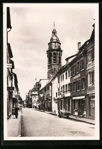 AK Landau /Pfalz, Marktstrasse mit Kirche, Feinkost Förster