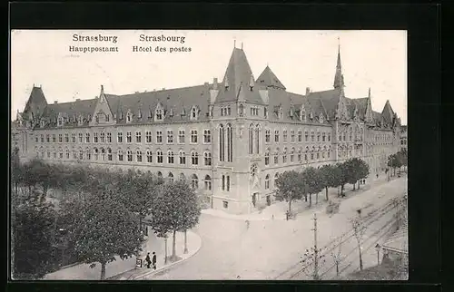 AK Strassburg /Els., Hauptpostamt aus der Vogelschau