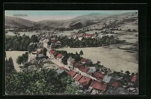 AK Vorbruck, Teilansicht mit Strassenpartie