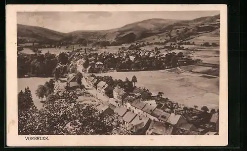 AK Vorbruck, Teilansicht mit Strassenpartie
