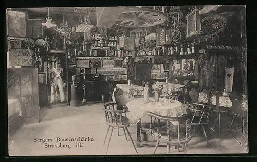 AK Strassburg i /E., Segers Bauernschänke, Innenansicht