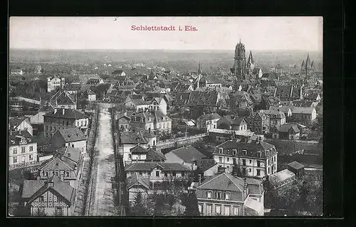 AK Schlettstadt i. Els., Teilansicht mit Strassenpartie