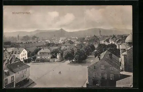 AK Schlettstadt, Teilansicht mit Strassenpartie