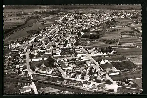 AK Neuburg /Rhein, Gesamtansicht aus dem Flugzeug