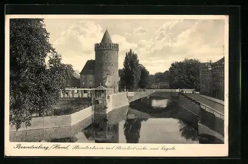 AK Brandenburg /Havel, Steintorturm mit Steintorbrücke