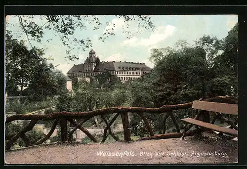 AK Weissenfels, Blick auf Schloss Augustusburg