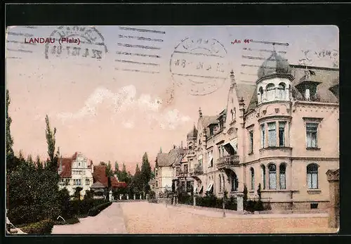 AK Landau / Pfalz, Strassenpartie der An 44