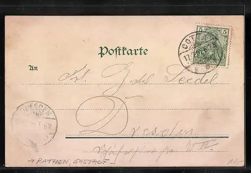 AK Rathen / Sächs. Schweiz, Basteifelsen mit Gasthaus Erbgericht