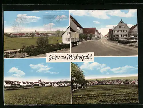 AK Michelfeld üb. Schw. Hall, Verschiedene Fernansichten, Strassenpartien
