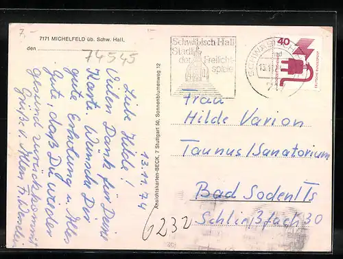 AK Michelfeld üb. Schw. Hall, Verschiedene Fernansichten, Strassenpartien