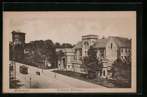 AK Groningen, Verlengde Heereweg, Strassenbahn