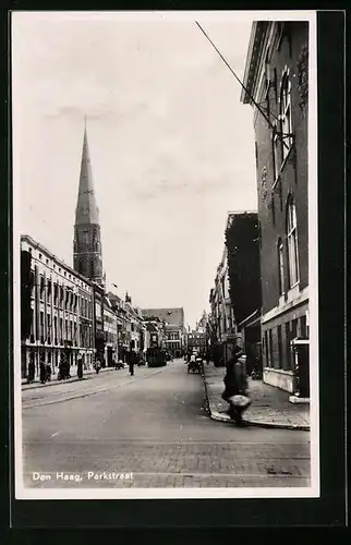 AK Den Haag, Parkstraat, Strassenbahn